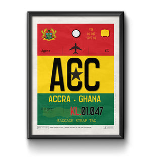 Accra Ghana ACC airport tag poster luggage tag 