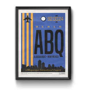 Albuquerque new mexico ABQ airport tag poster luggage tag 