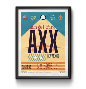 Angel Fire, New Mexico USA - AXX Airport Code Poster