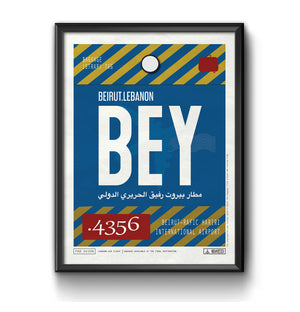 Beirut, Lebanon - BEY Airport Code Poster