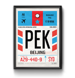 Beijing China PEK airport tag poster luggage tag 