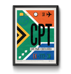 Cape Town south africa CPT airport tag poster luggage tag 