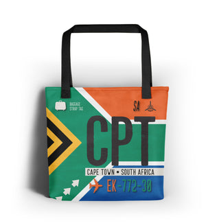 Cape town south africa CPT tote airport tag bag