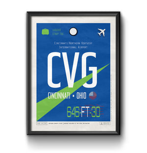 Cincinnati, Ohio, USA - CVG Airport Code Poster