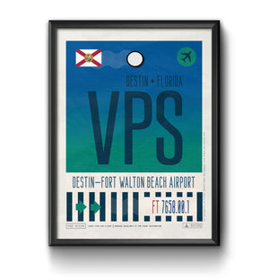 Destin Fort Walton Beach, Florida, USA - VPS Airport Code Poster