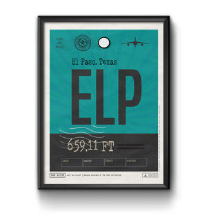 El Paso, Texas, USA - ELP Airport Code Poster
