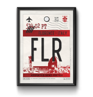 Florence, Italy  - FLR Airport Code Poster