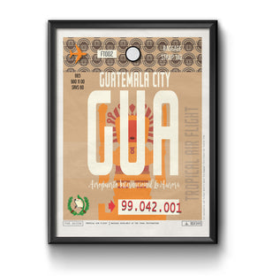 Guatemala GUA airport tag poster luggage tag 