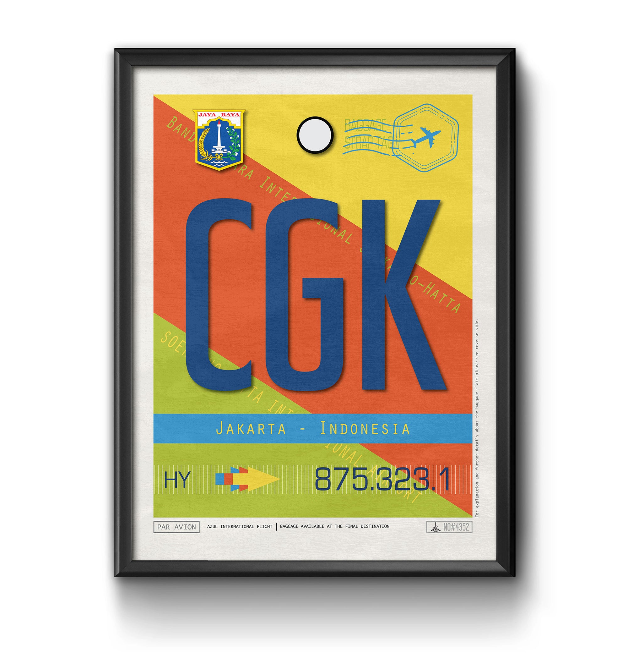 Jakarta, Indonesia  - CGK Airport Code Poster