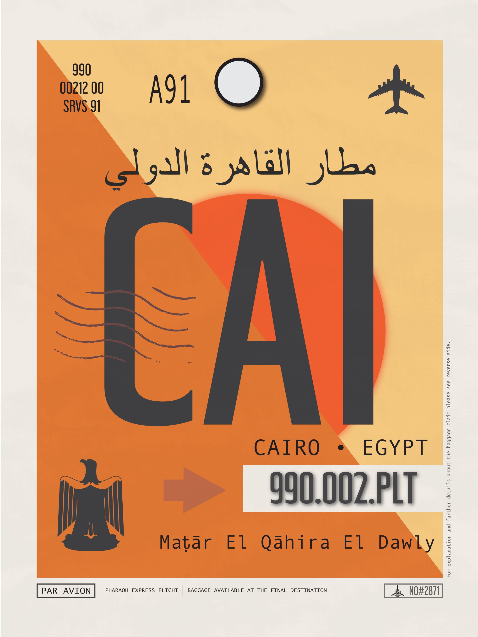 Cairo, Egypt - CAI Airport Code Poster