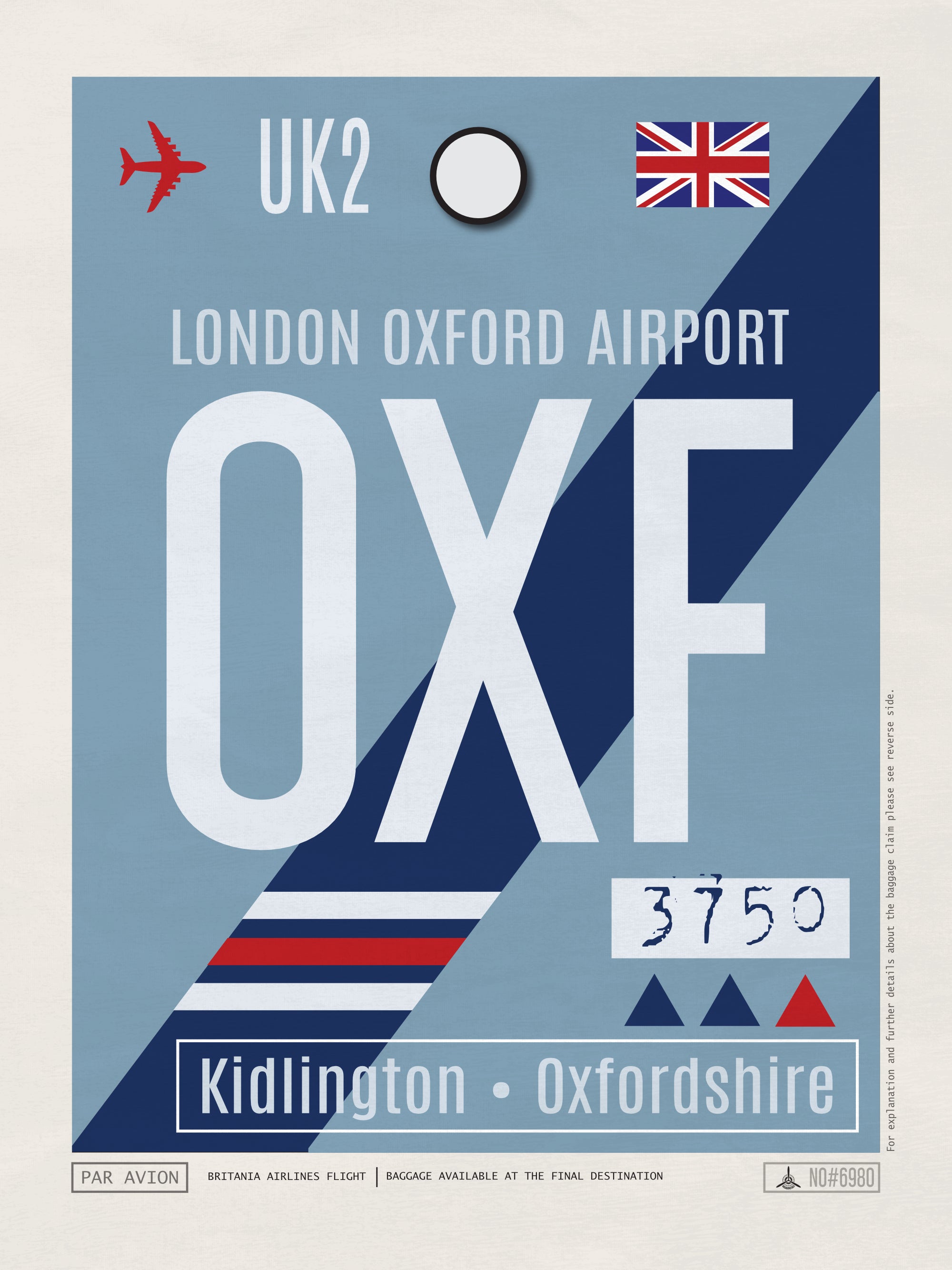 Oxford, United Kingdom - OXF Airport Code Poster