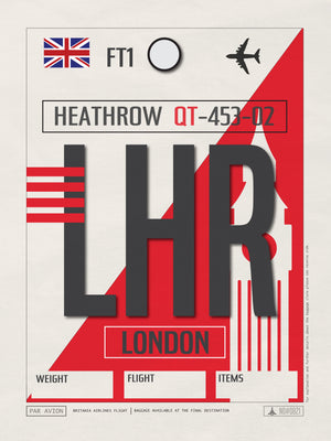 London Heathrow, UK - LHR Airport Code Poster