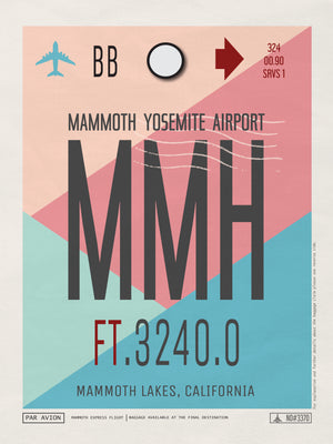 Mammoth, California, USA - MMH Airport Code Poster