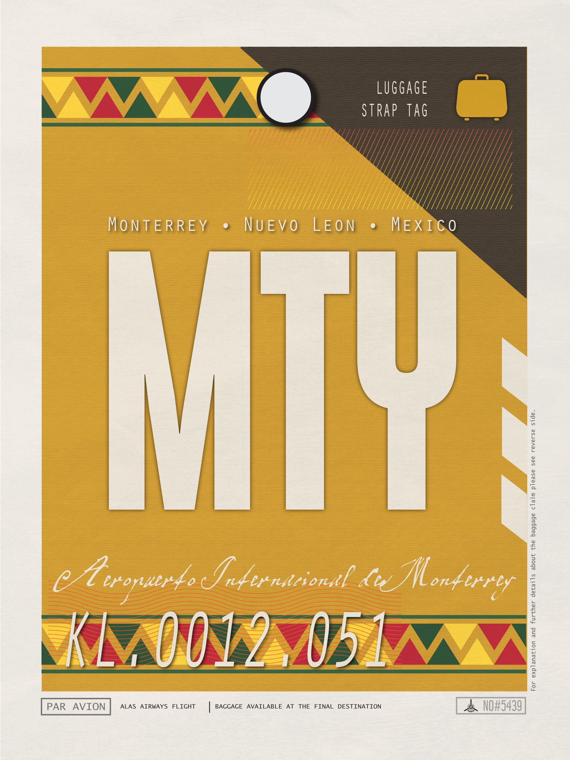 Moterrey, Mexico - MTY Airport Code Poster