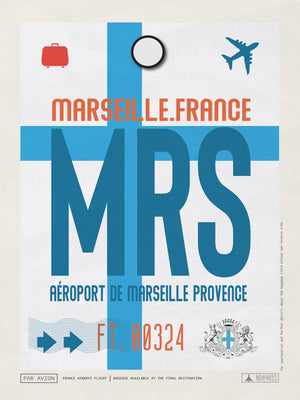 Marseille, France - MRS Airport Code Poster