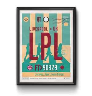 Liverpool united kingdom LPL airport tag poster luggage tag 
