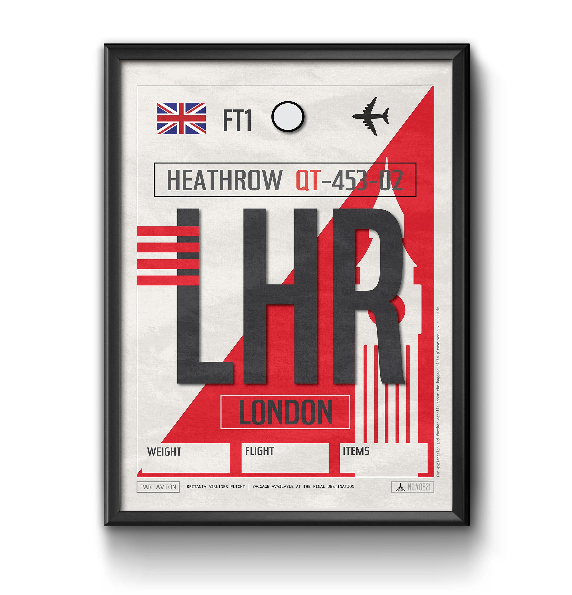 London Heathrow UK LHR airport tag poster luggage tag 