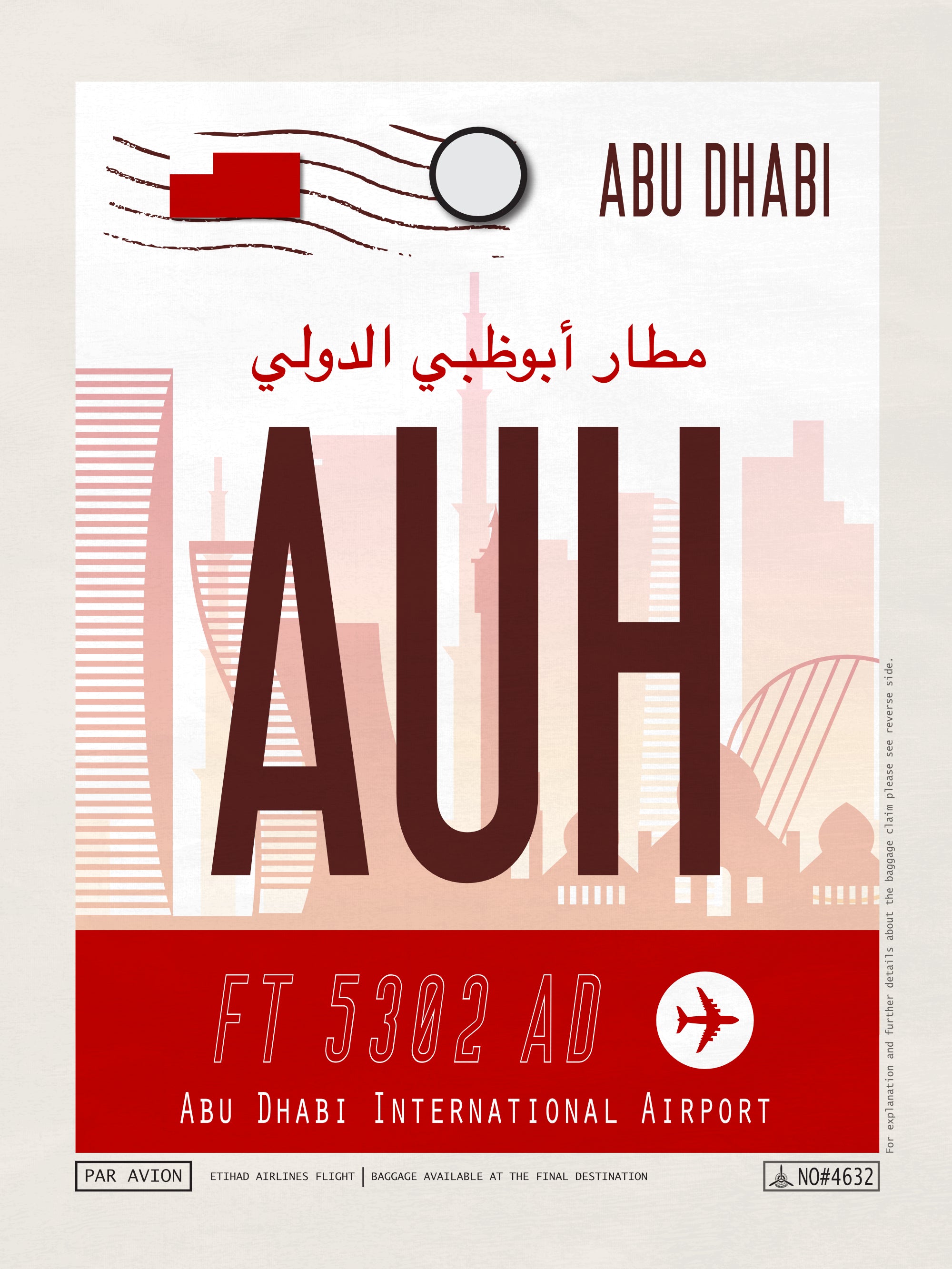 Abu Dhabi - AUH Airport Code Poster