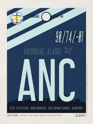 Anchorage, Alaska - ANC Airport Code Poster
