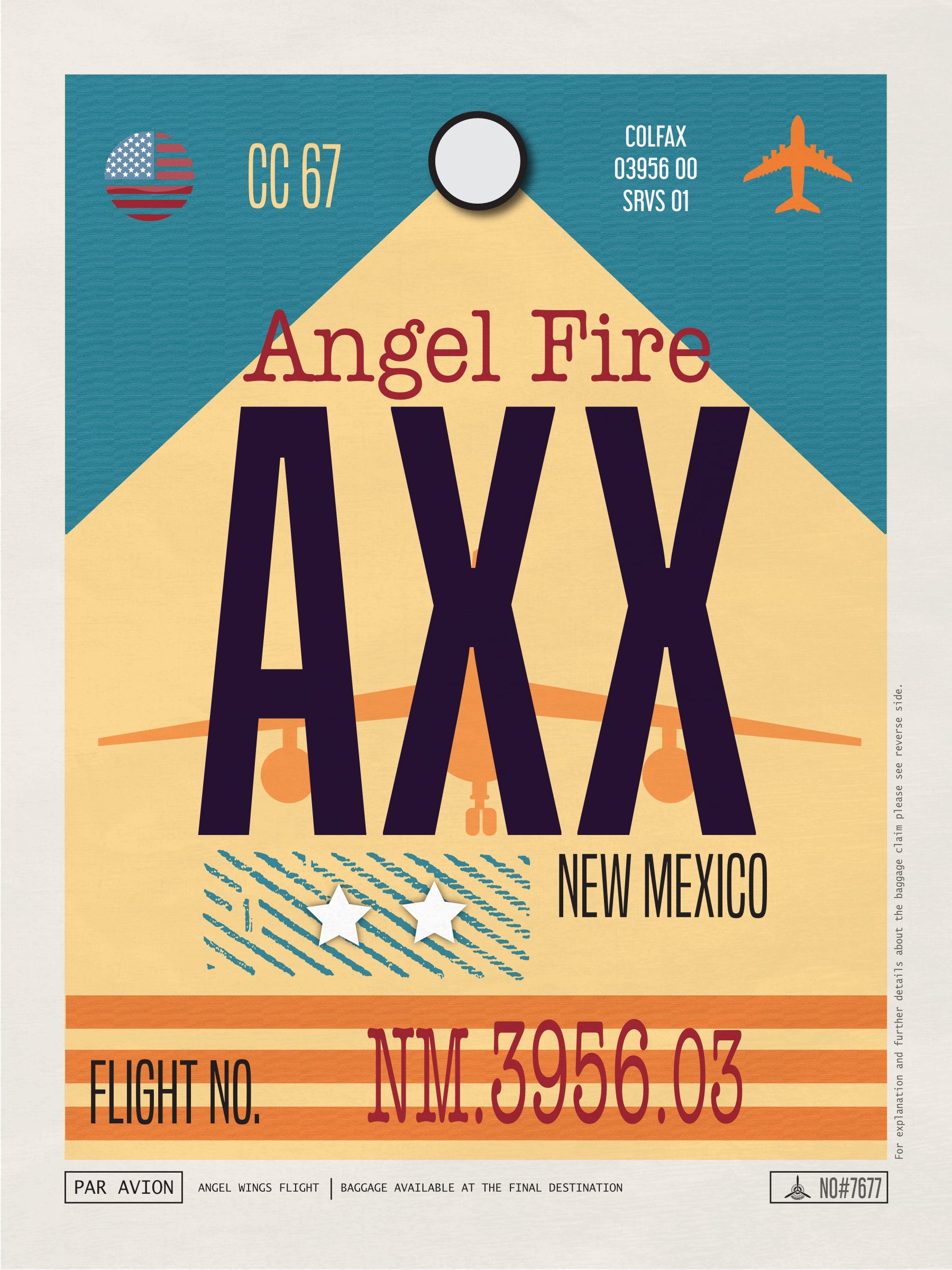 Angel Fire, New Mexico USA - AXX Airport Code Poster