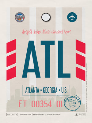 Atlanta, Georgia USA - ATL Airport Code Poster