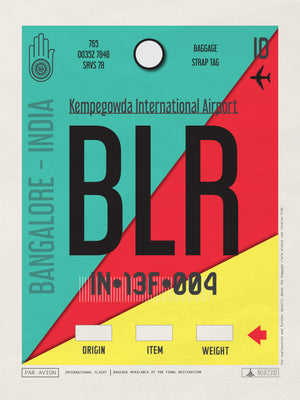 Bangalore, India - BLR Airport Code Poster