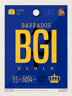 Bridgetown, Barbados - BGI Airport Code Poster
