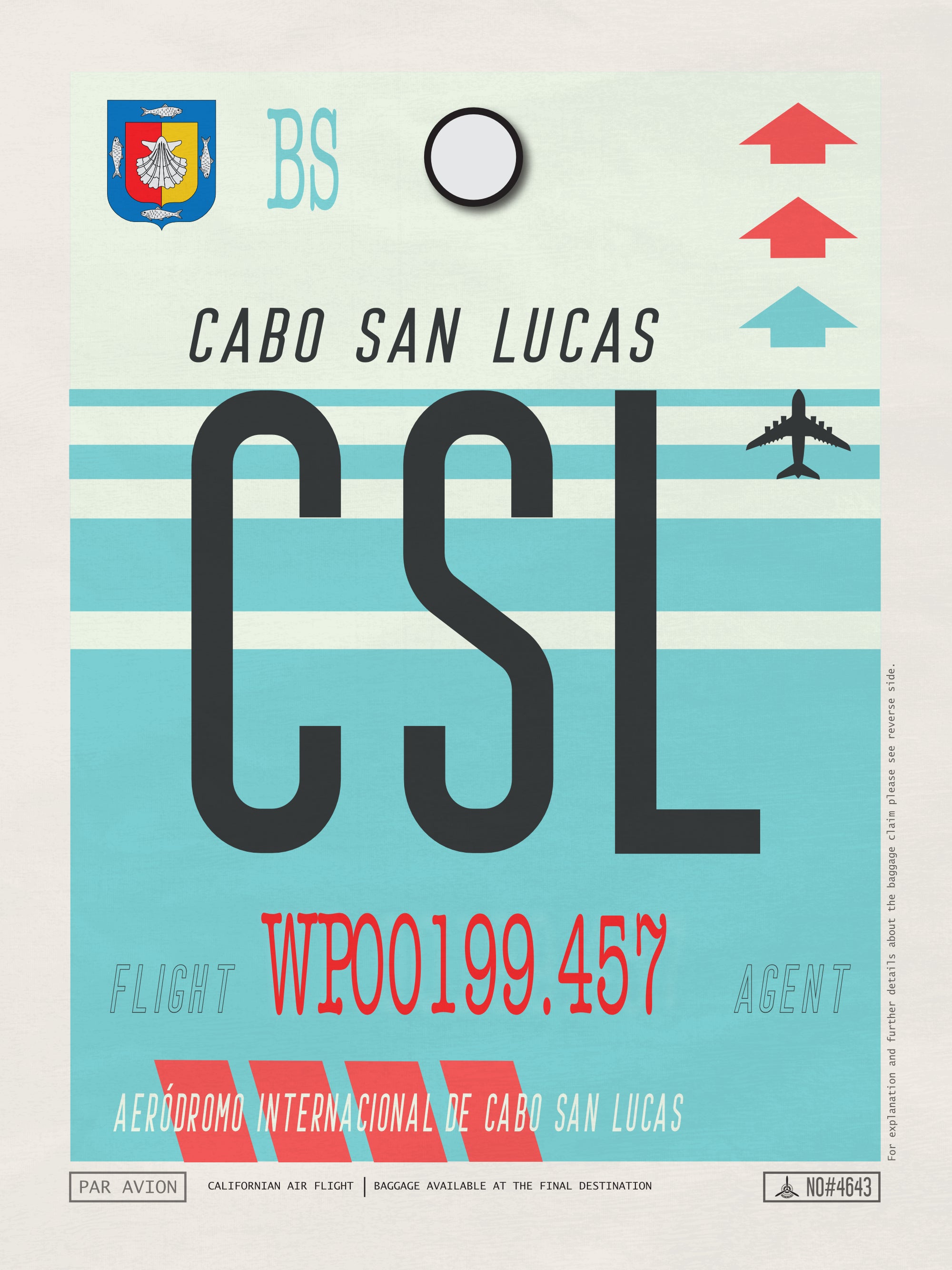 Cabo San Lucas, Mexico - CSL Airport Code Poster