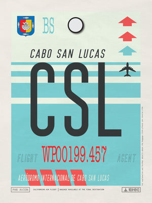Cabo San Lucas, Mexico - CSL Airport Code Poster