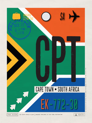 Cape Town, South Africa - CPT Airport Code Poster