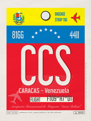 Caracas, Venezuela - CCS Airport Code Poster