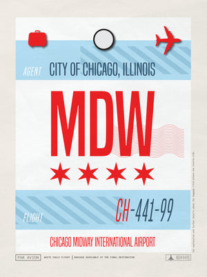 Chicago, Illionis USA - MDW Airport Code Poster
