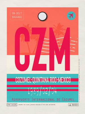 Cozumel, Mexico - CZM Airport Code Poster