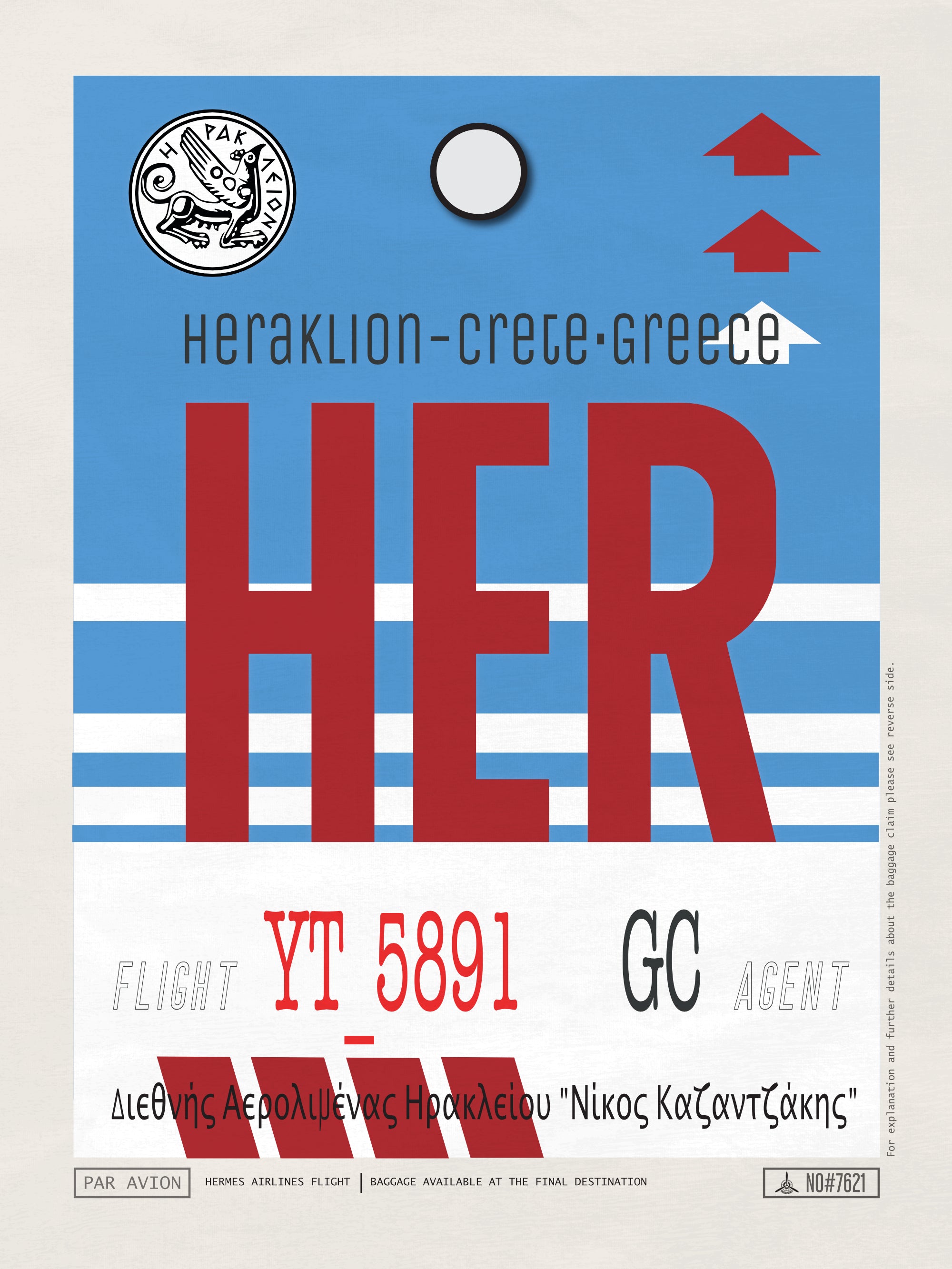 Heraklion, Crete, Greece - HER Airport Code Poster