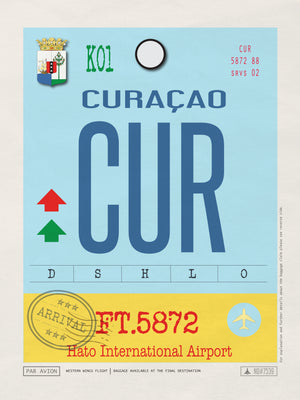 Curacao, Carribbean - CUR Airport Code Poster