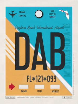 Daytona Beach, Florida USA - DAB Airport Code Poster