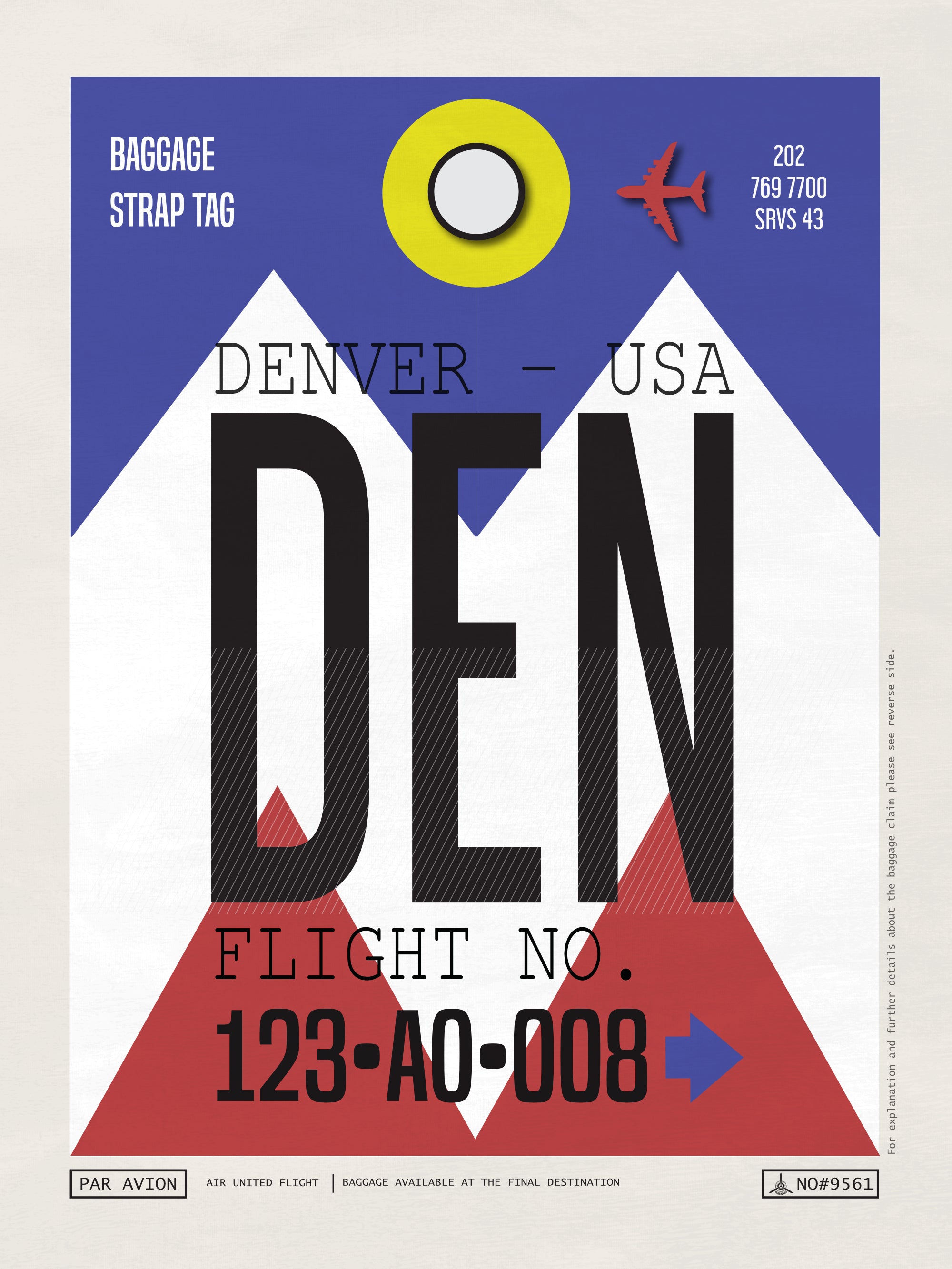 Denver,  Colorado - DEN Airport Code Poster