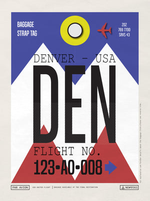 Denver,  Colorado - DEN Airport Code Poster
