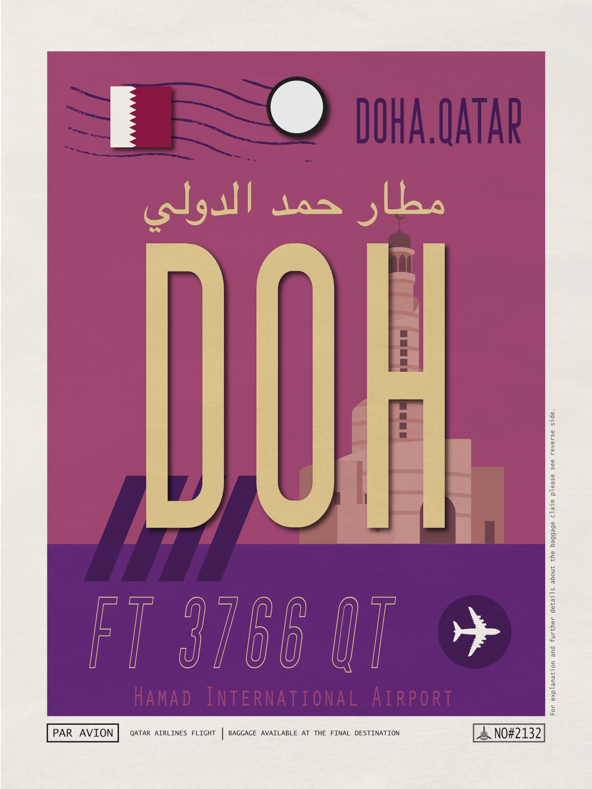 Doha, Qatar - DOH Airport Code Poster