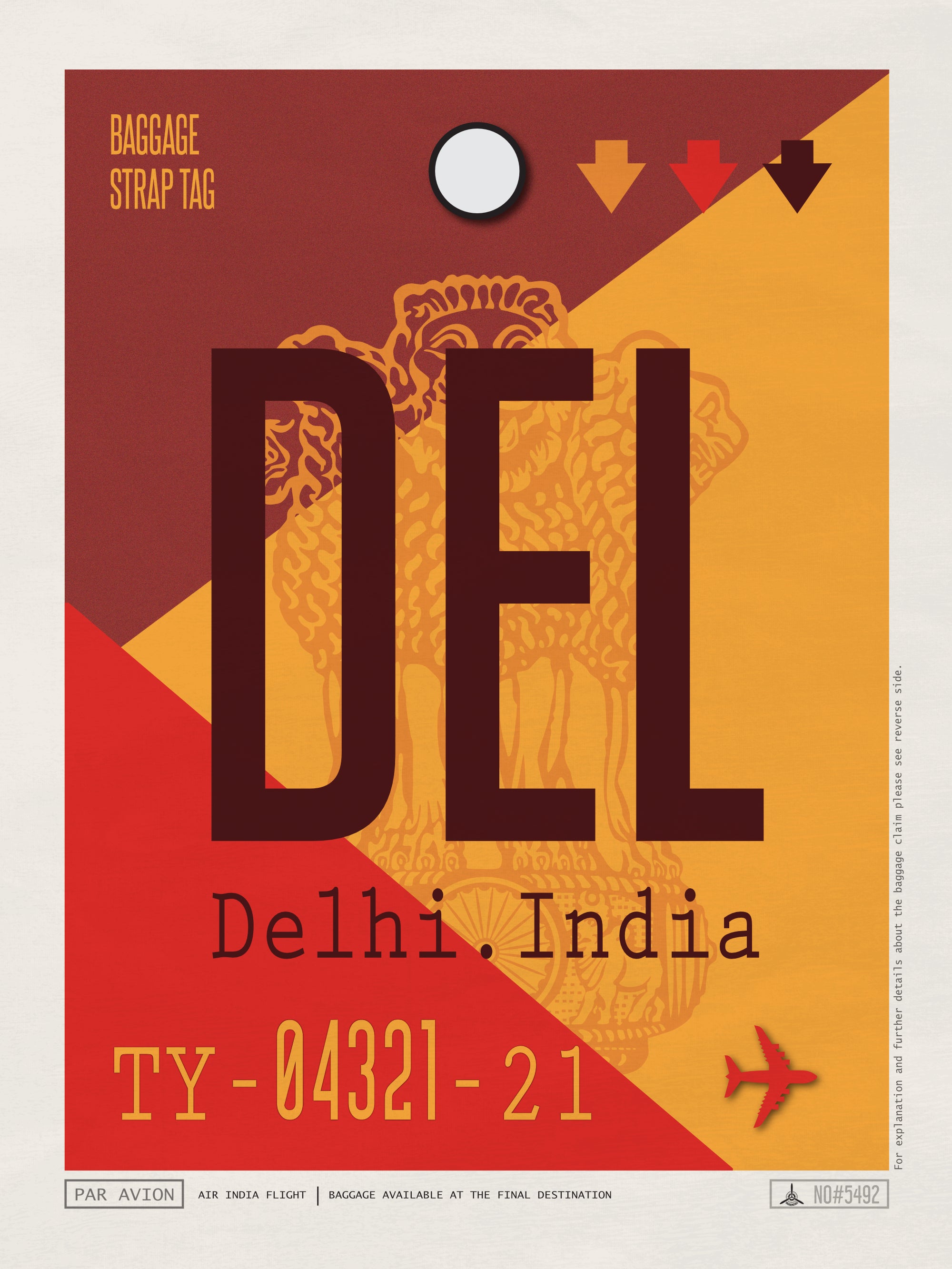 New Delhi, India  - DEL Airport Code Poster