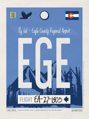 Eagle, Colorado USA - EGE Airport Code Poster