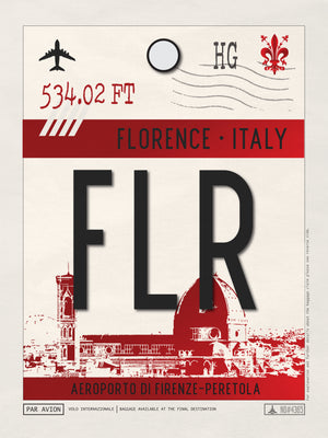 Florence, Italy  - FLR Airport Code Poster