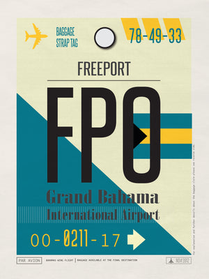 Freeport, Bahamas - FPO Airport Code Poster