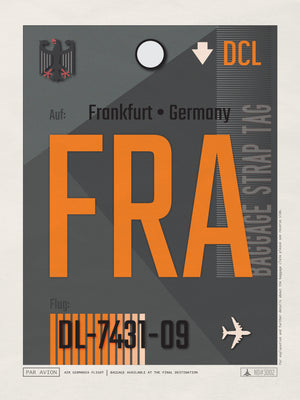 Frankfurt, Germany - FRA Airport Code Poster
