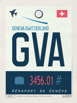 Geneva, Switzerland - GVA Airport Code Poster