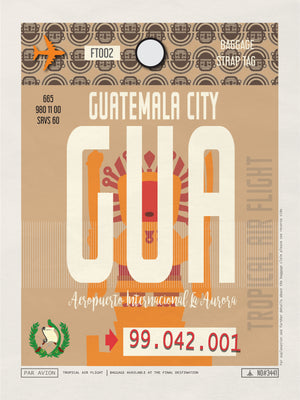 Guatemala City, Guatemala - GUA Airport Code Poster