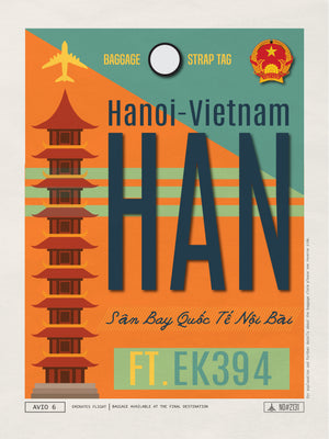 Hanoi, Vietnam - HAN Airport Code Poster