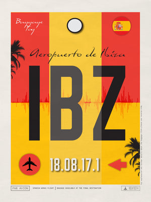 Ibiza, Spain - IBZ Airport Code Poster
