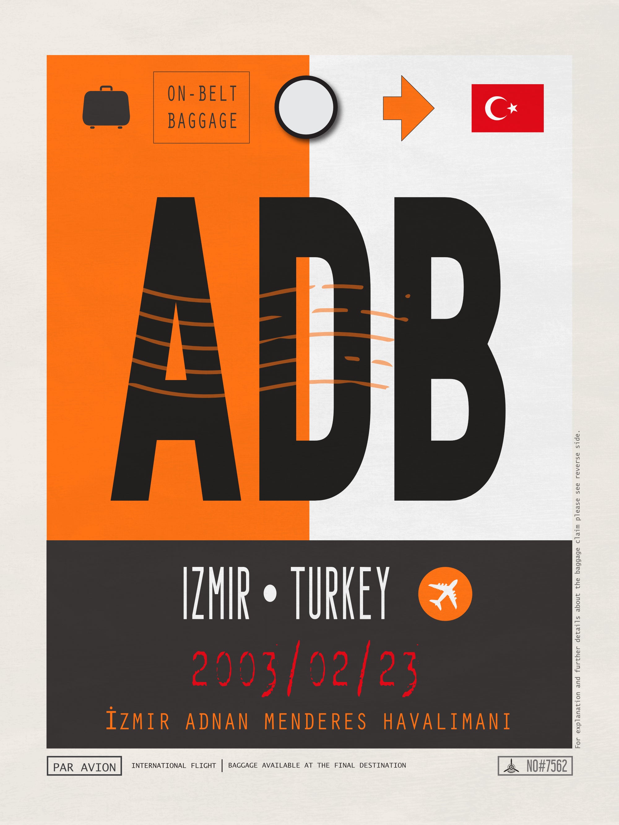 Izmir, Turkey - ADB Airport Code Poster
