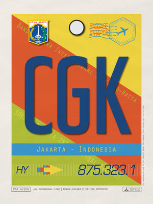 Jakarta, Indonesia  - CGK Airport Code Poster